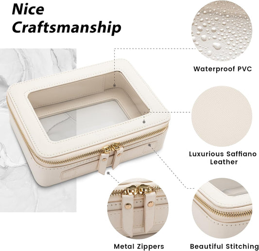 Clear Makeup Bag Organizer, Portable Travel Toiletry Cosmetic Bag Case for Women
