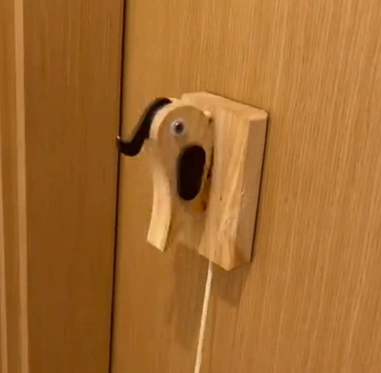 Woodpeck Charm – Handcrafted Wooden Woodpecker Door Knocker & Doorbell