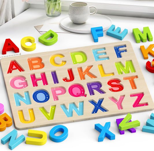 Wooden Learning Educational ABC & 123 Board for Kids