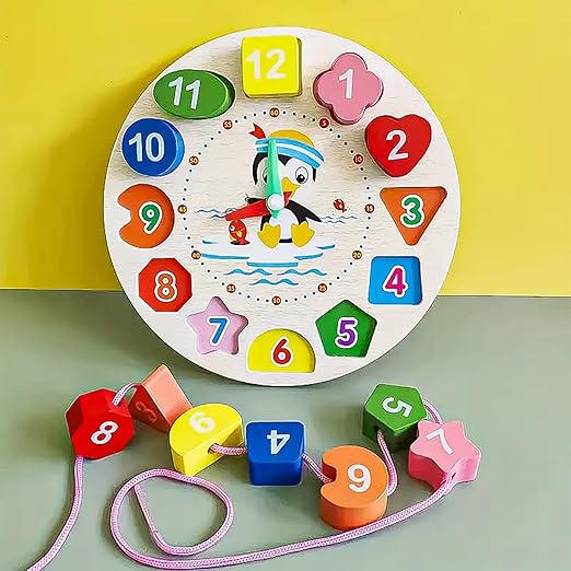 TimeTrek – Montessori Wooden Learning Clock for Kids