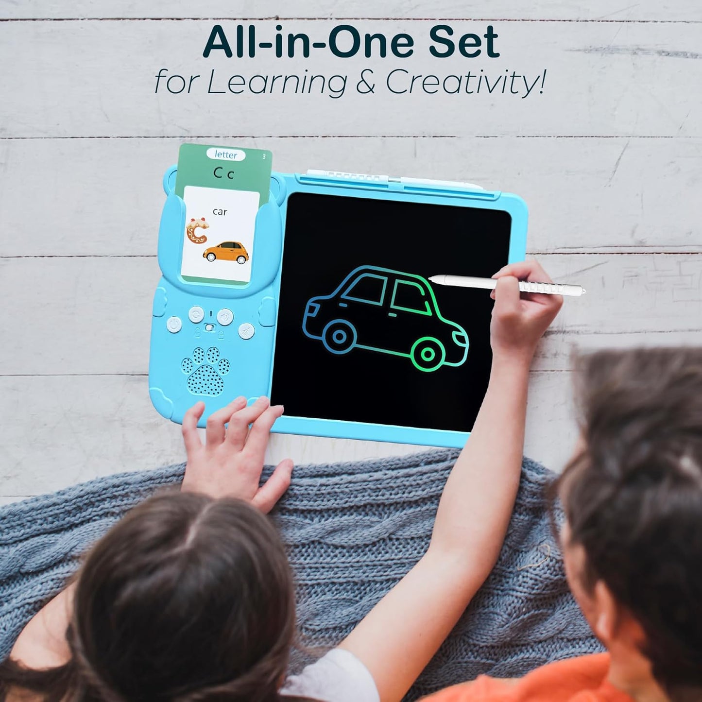 Talking Flash Cards for Toddlers 2-in-1 LCD Writing Tablet Kids