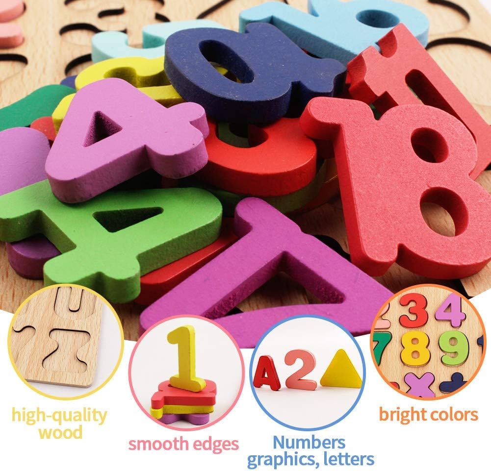 Wooden Learning Educational ABC & 123  Board for Kids