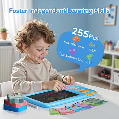 Talking Flash Cards for Toddlers 2-in-1 LCD Writing Tablet Kids