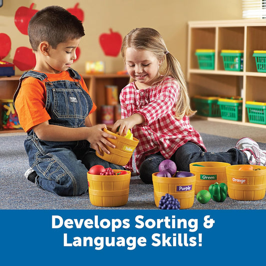 Little Farmer's Harvest: Rainbow Color Sorting & Market Play Set