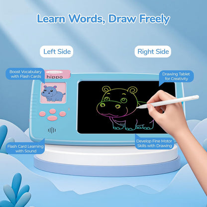 Talking Flash Cards for Toddlers 2-in-1 LCD Writing Tablet Kids