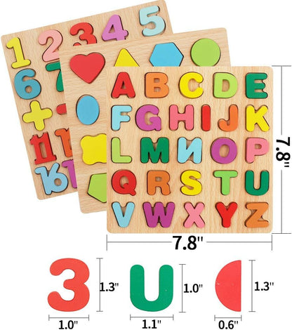 Wooden Learning Educational ABC & 123  Board for Kids