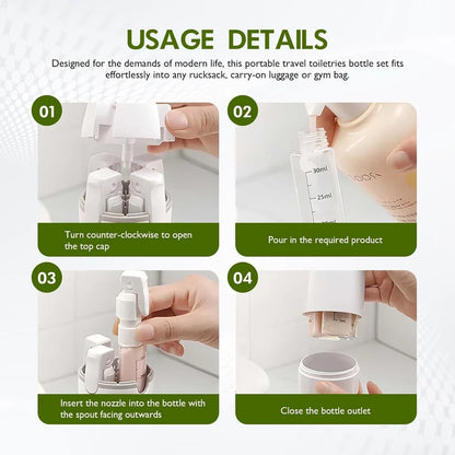 TravelMate – 4-in-1 Refillable Travel Bottle Set