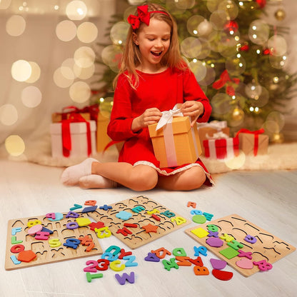 Wooden Learning Educational ABC & 123  Board for Kids