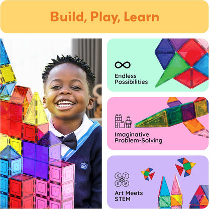 Magnet Building Tiles Clear Magnetic 3D Blocks Construction Playboards